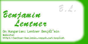 benjamin lentner business card